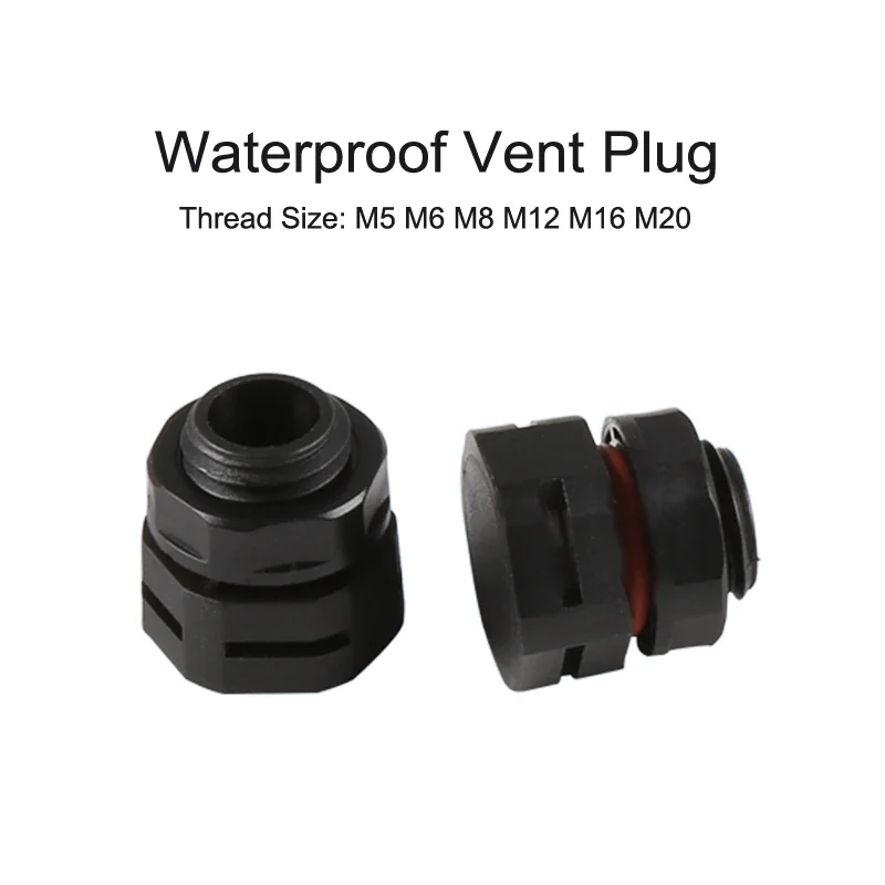 Waterproof Dust Proof One-Way Ventilation Air Breather Valves M12 Vent Plug Eptfe Valve Protective Automotive Vents