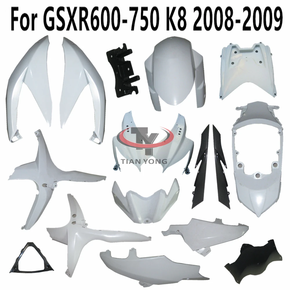 Unpainted Fairing Bodywork Motorcycle Components Pack left right For GSXR600 GSXR750 GSXR 600 750 2008 2009 2010 K8