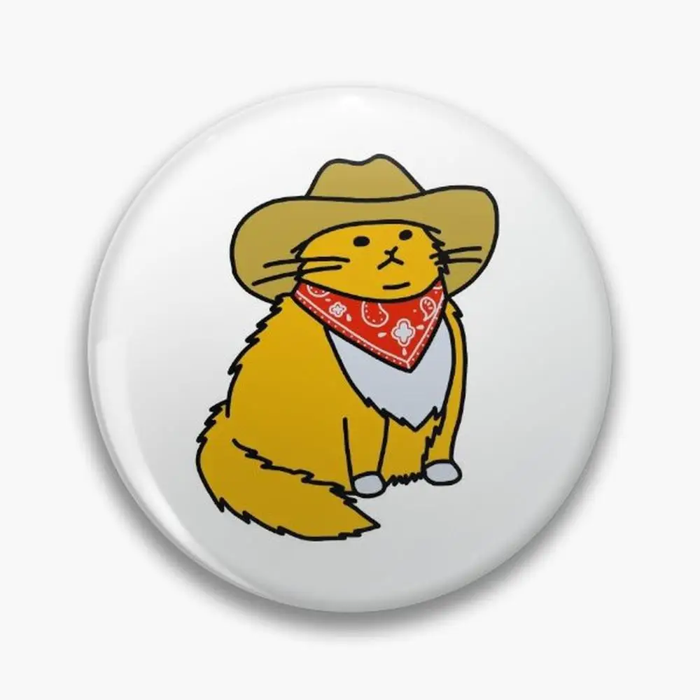 Meowdy Cowboy Cat Pin Buttons Brooches  Jewelry Accessory Customize Brooch Fashion Lapel Badges