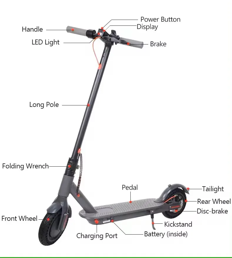 US EU Stock Foldable Scooters Electrics 2 Wheel 350w Kick Scooter Electrico Fold E-Scooter Adult Fast Electric Scooters