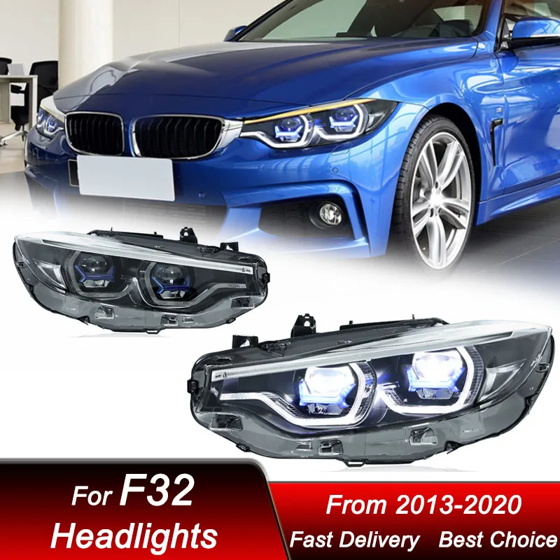 

Поп-автомобильные фары для BMW 4 серии M4 F32 2013-2020, новый стиль, светодиодные фары в сборе, обновленные аксессуары для линз проектора