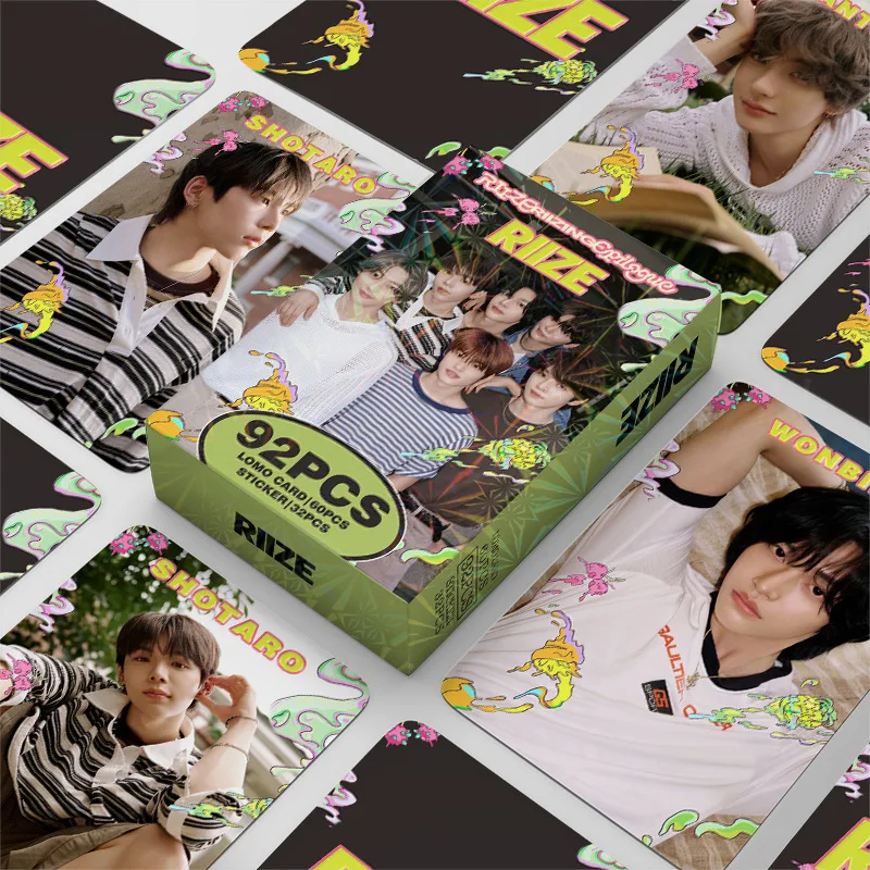 92pcs Kpop RIIZE LOMO Cards and Stickers SHOTARO EUNSEOK SUNGCHAN WONBIN SOHEE ANTON Photo Stickers and Cards Fans Collection