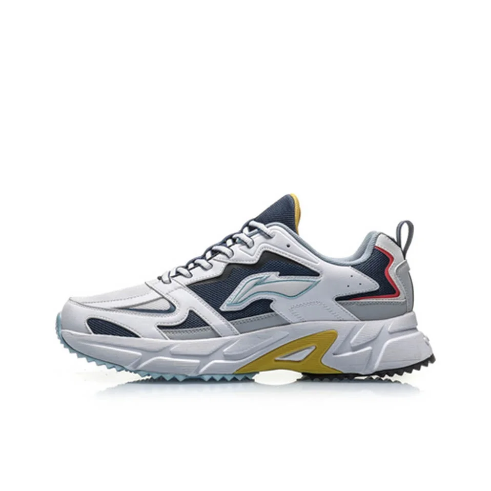 Li Ning Slip Resistant Abrasion Resistant Low top Running Shoes Men's Deep Water Duck Blue ARLQ001-3