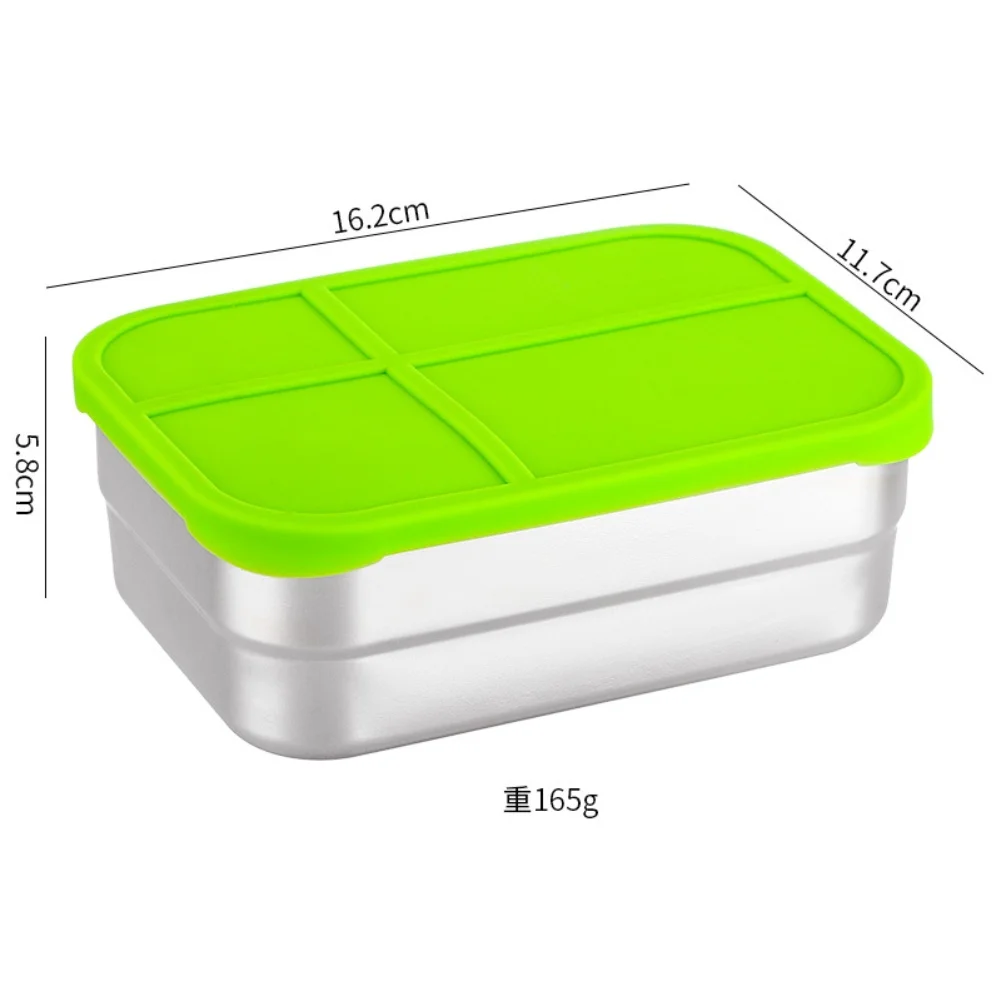

720ML Stainless Steel Lunch Box with Leak Proof Silicone Lids for Secure Meal Storage and Travel Friendly Snack Containers