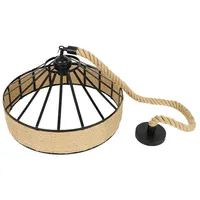 E27 Hemp Rope Hanging Lamp Vintage Pendant Ceiling Light Retro Antique Industrial Adjustable Chandelier Kitchen Light Fixture