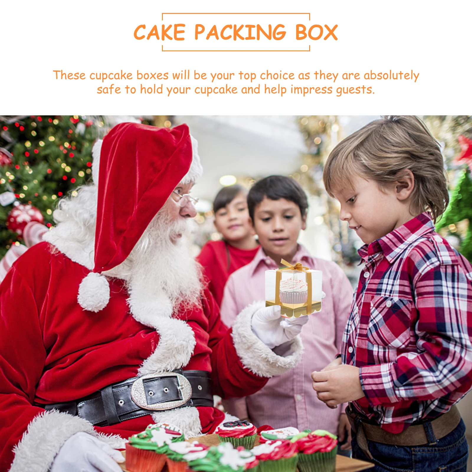 

12 Pcs Clear Cake Boxes PET Plastic Square Food Containers Transparent Packing Box Gift Display Dessert Kitchen Bar