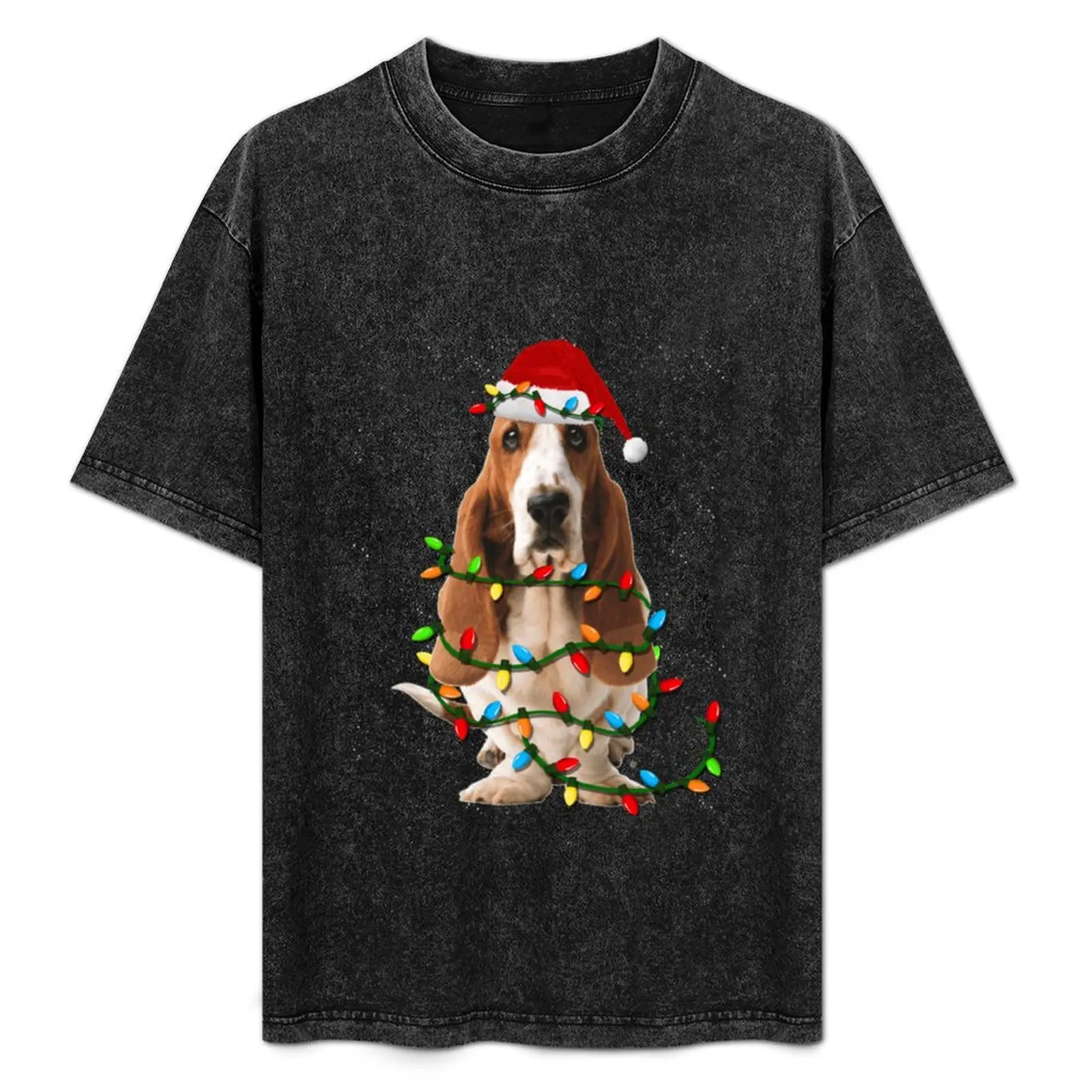 basset hound christmas lights T-Shirt custom t shirt custom t-shirts mens t shirt graphic