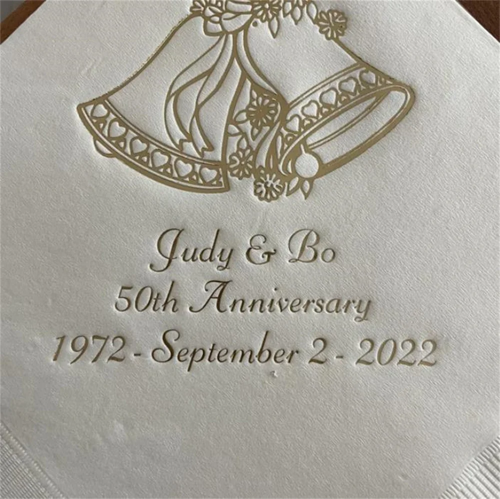 Wedding Bells Napkins Personalized Set of 100 Traditional Reception Supplies Decorations Daisies Daisy