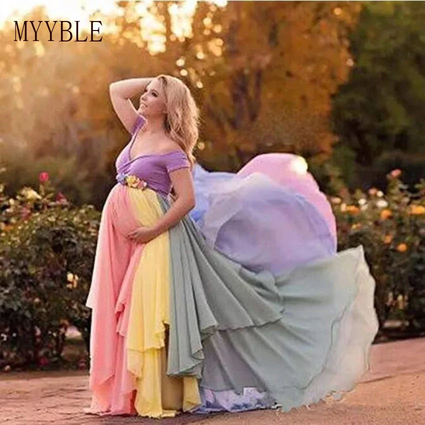 

Custom Made Wedding Dresses Chiffon Off Shoulder Pregnant Wedding Gowns Mult-Color Maternity Dress Plus Size Bridal Dress