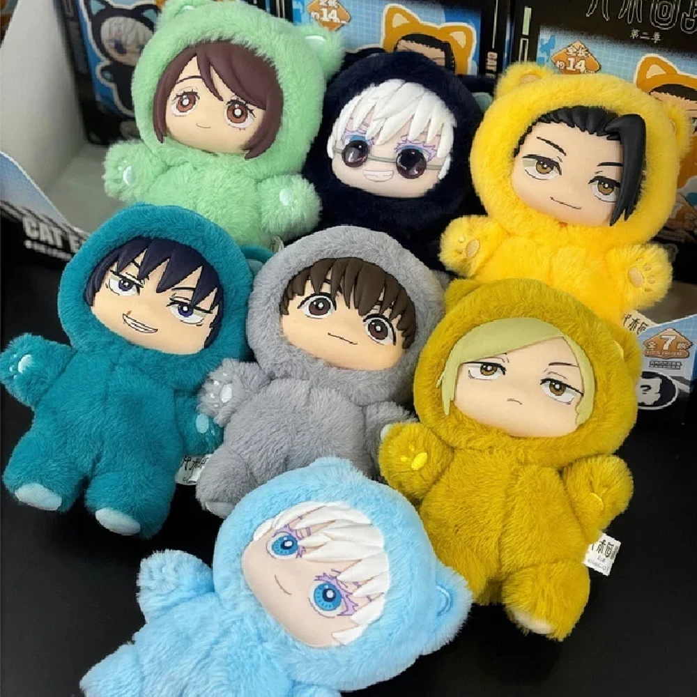 جديد حقيقي Kawaii Jujutsu Kaisen 2 القط الأذن بلوشي سلسلة صندوق أعمى صندوق غامض أنيمي لعبة غرفة الديكور جمع مهرجان هدية