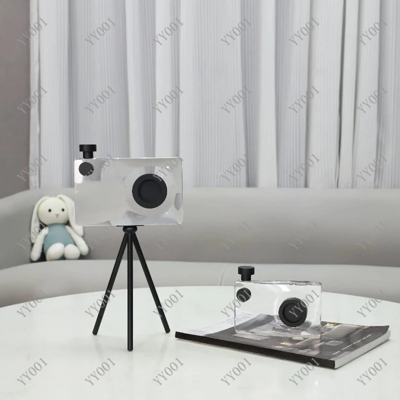 

Creative K9 Crystal Camera Sculpture Nordic Style Desktop Ornament Home Living Room Decor