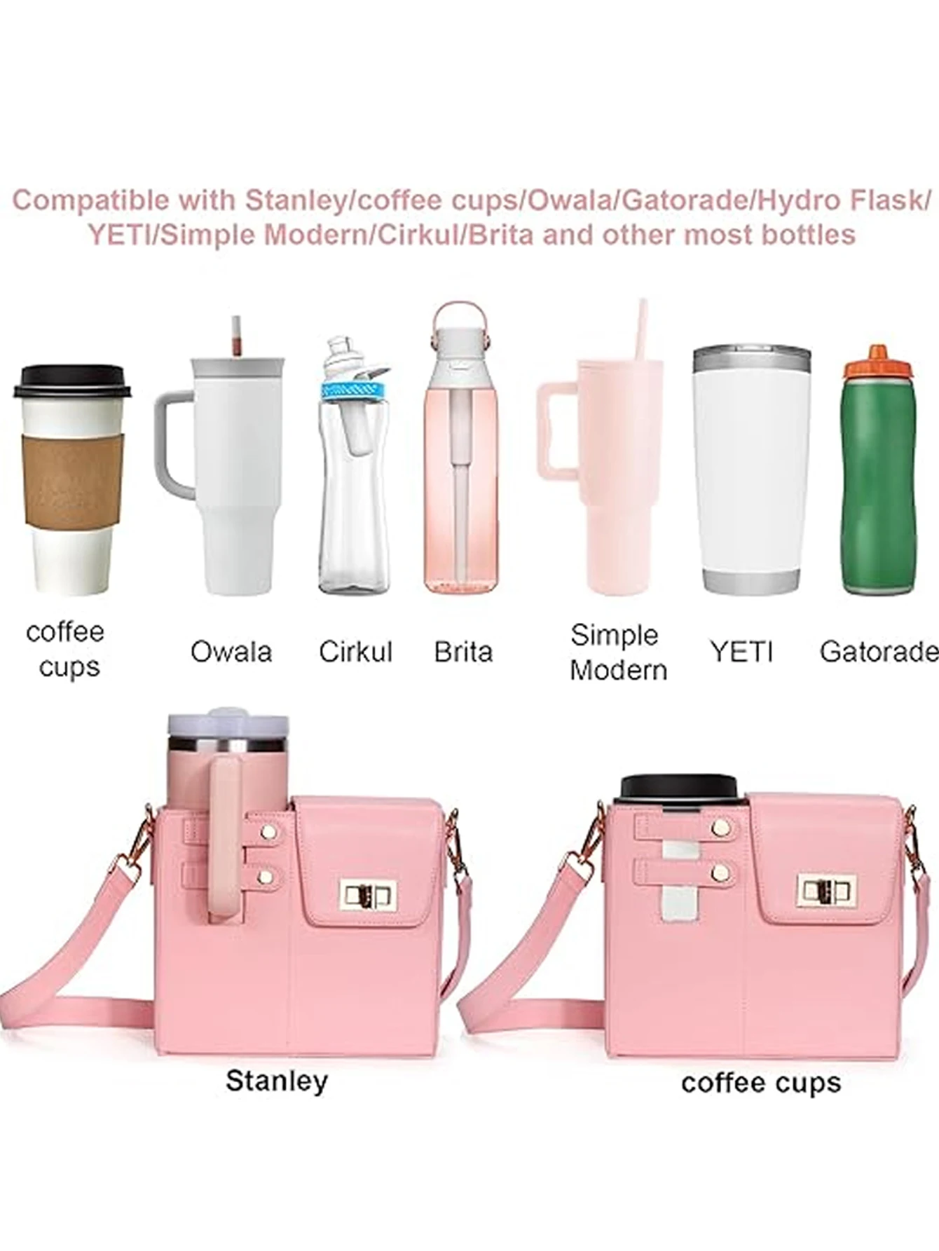 Outdoor portable crossbody water cup protection multifunctional universal water bottle storage bag single shoulder solid color image 6