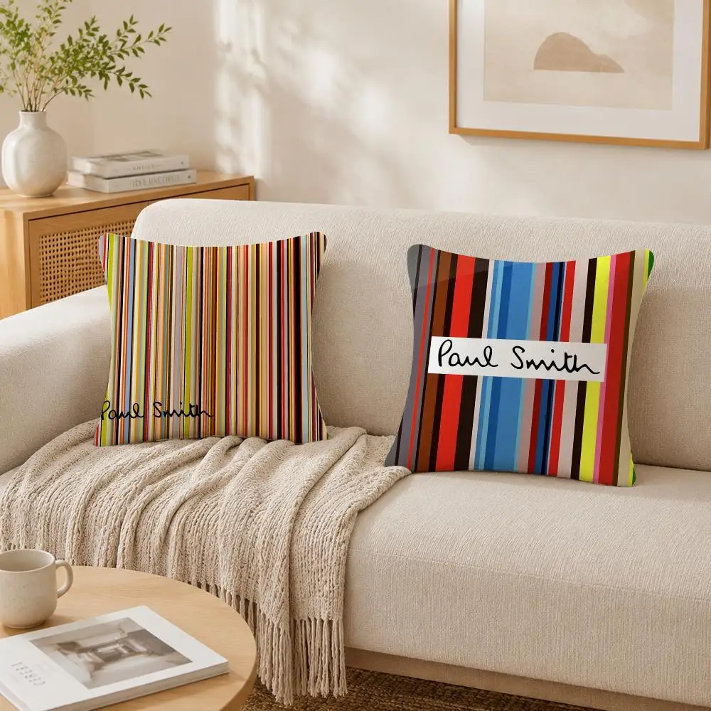 Art Logo P-Paul S-SmithS Cushion Cover Plush Decorative Pillow Case With Hidden Zipper Fashion Room Decor For Home