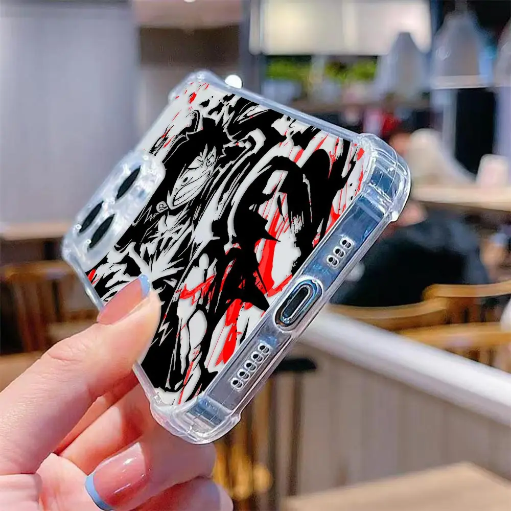 Clear Phone Case For iPhone 17 AIR 16E 16 15 14 12 13 11 Pro 8 7 Plus X XR XS Max Shockproof Cover O-One Piece Luffys Zoro ACE