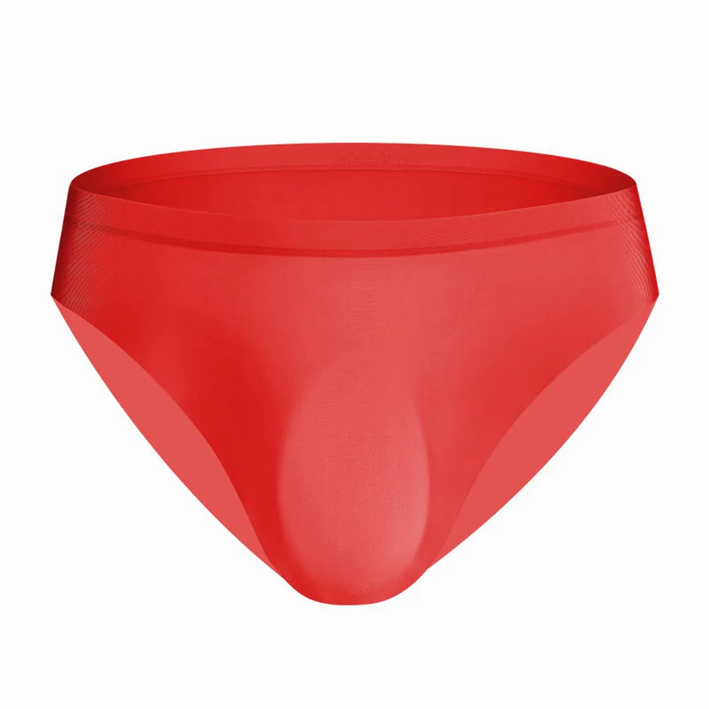 Men's Ultra-thin Thongs Transparent Panties Seamless Underpants Ice Silk Briefs 3D Bulge Pouch Bikini Extreme Men's Underwear