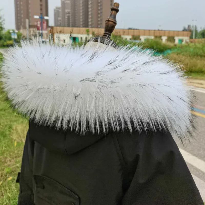 Fur Collar Women Winter Natural Raccoon Fur Collar Female Coat Hood Fur Decor Collar Real Fur Scarf Shawl Furry Fur Collar Scarf - view 3