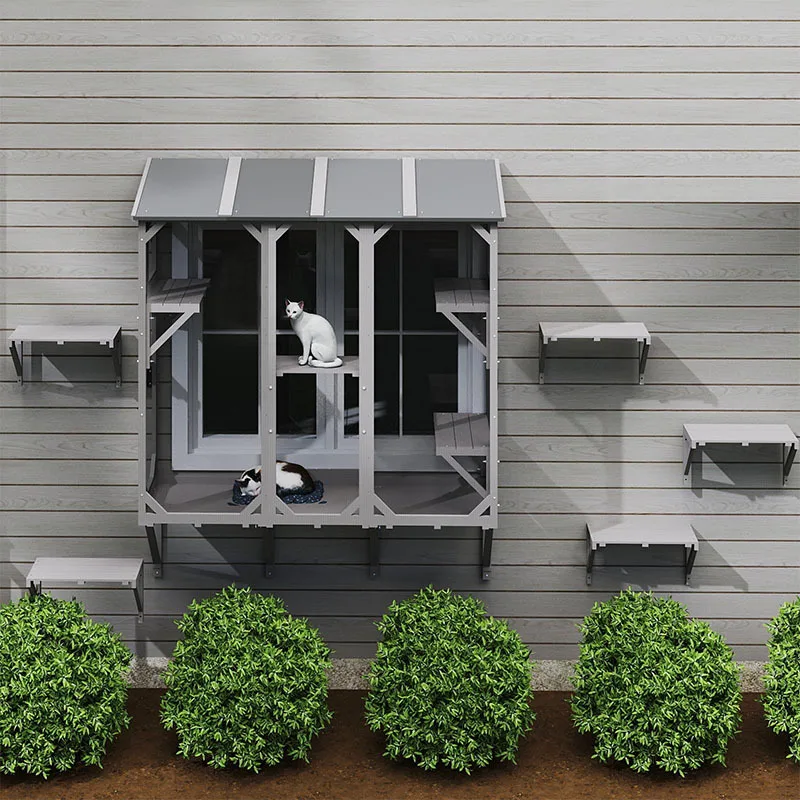 

Solid Wood Cat House Wooden Best-selling Large Outdoor Solid Wood Cat Cage/House/Shelter for Cats Live and Play