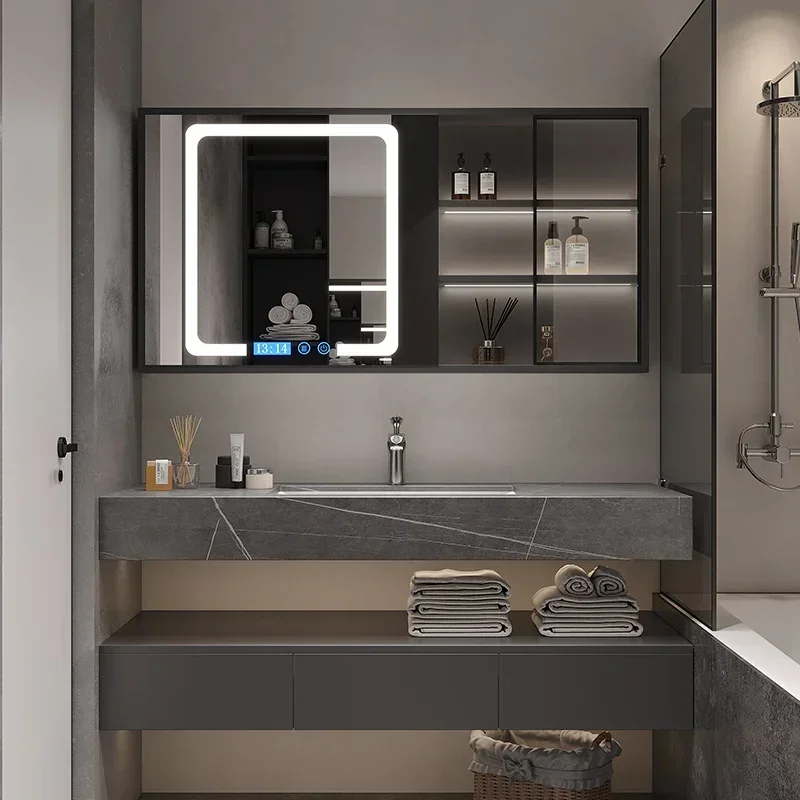 Drawer Wall Bathroom Cabinets Mirror Organizer Narrow Washbasin Bathroom Cabinets Make Up Mobile Bagno Home Furniture