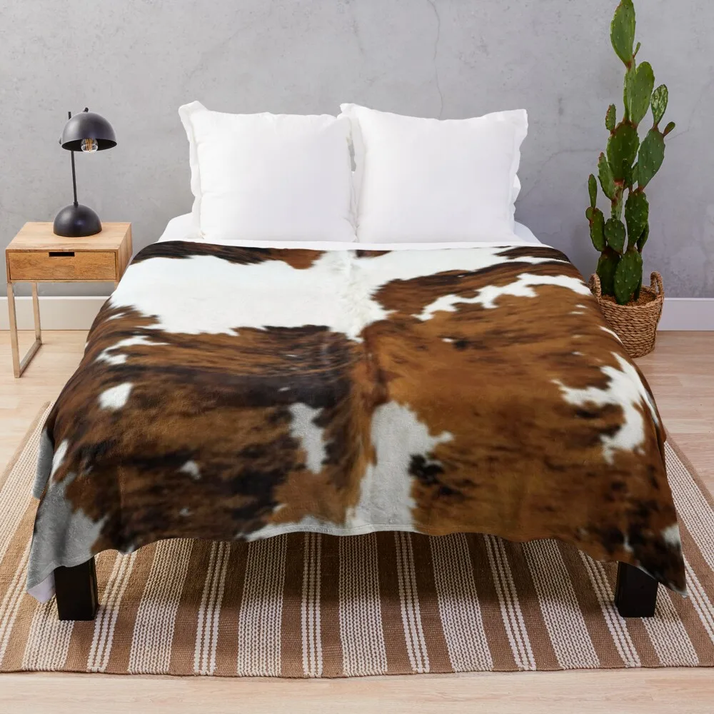 

Brindle Cow HideThrow Blanket soft plush plaid fur throw blanket