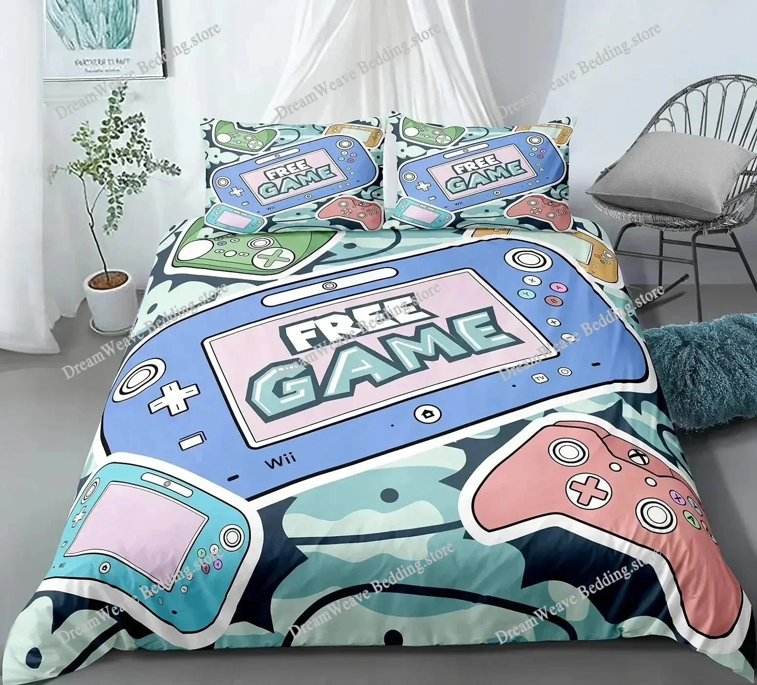 Modern Gamepad Bedding Set Duvet Cover 3d Bedding Fashion Design Decoration King Duvet Cover Set Double Bed Set Bedding Sets