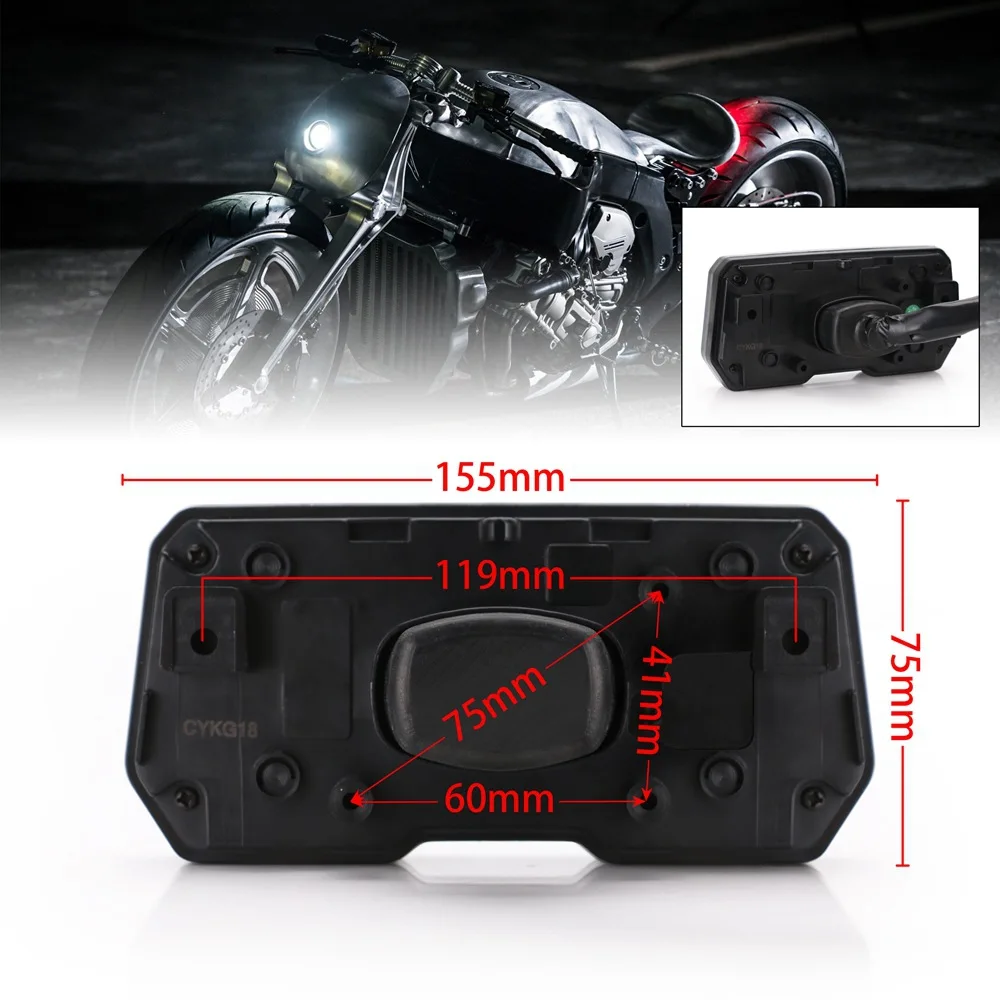 Universal Motorcycle Lcd Digital Meter Speedometer Odometer Tachometer 1000RPM Gauge for Honda WAVE