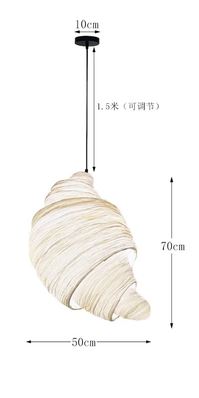Japanse stijl trap hanglamp creatieve en gepersonaliseerde kunst croissant bakkerij stof hanglamp