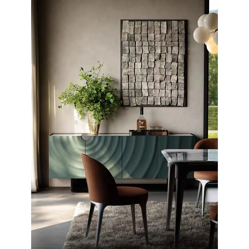 Light luxury Italian high-end dining side cabinet solid wood cabinet