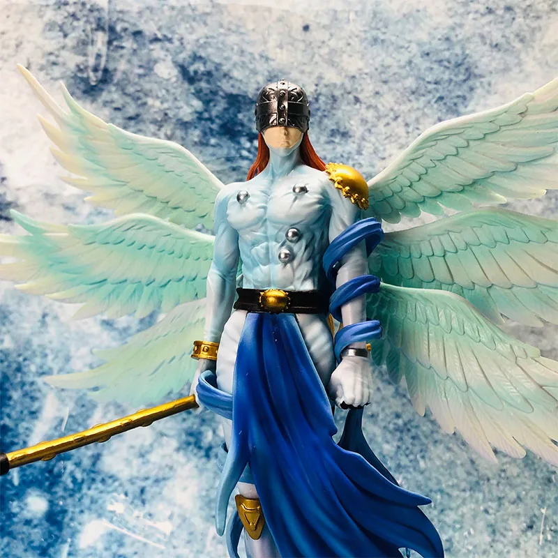 Anime Digimon Adventure Figures Angewomon Angemon Led Action Figurines 28cm Pvc Statue Model Collection Doll Toys Children Gift