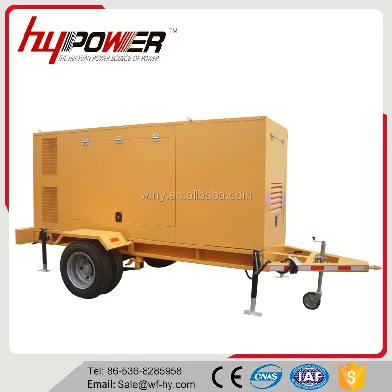 150kva movable generator trailer with 4wheels