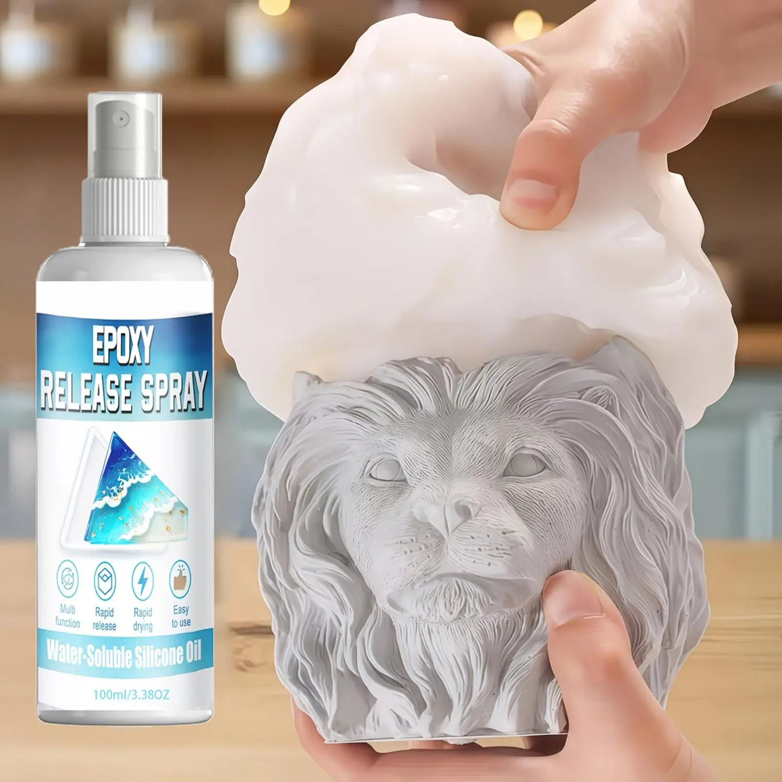 100ml Silicone Release Spray Epoxy Release Spray Strong Mold Fast Drying Extends Mould Life for Resin Casting Soap Candle Making