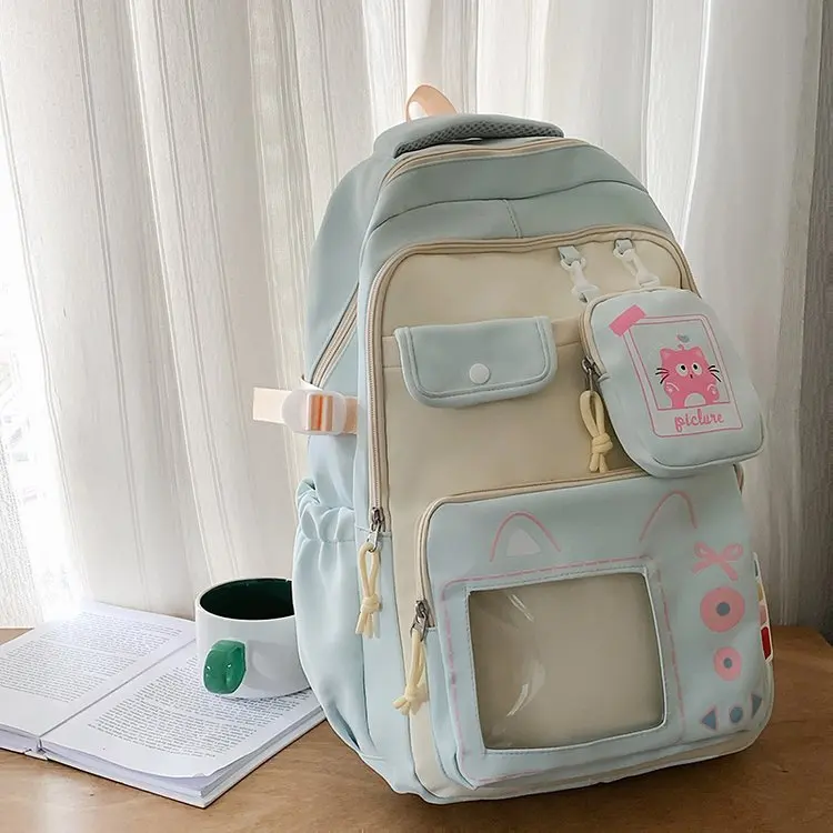 

2025 Популярный 185, японский регулируемый рюкзак с лямками и несколькими карманами, большой вместительный школьный рюкзак для школьников младших классов