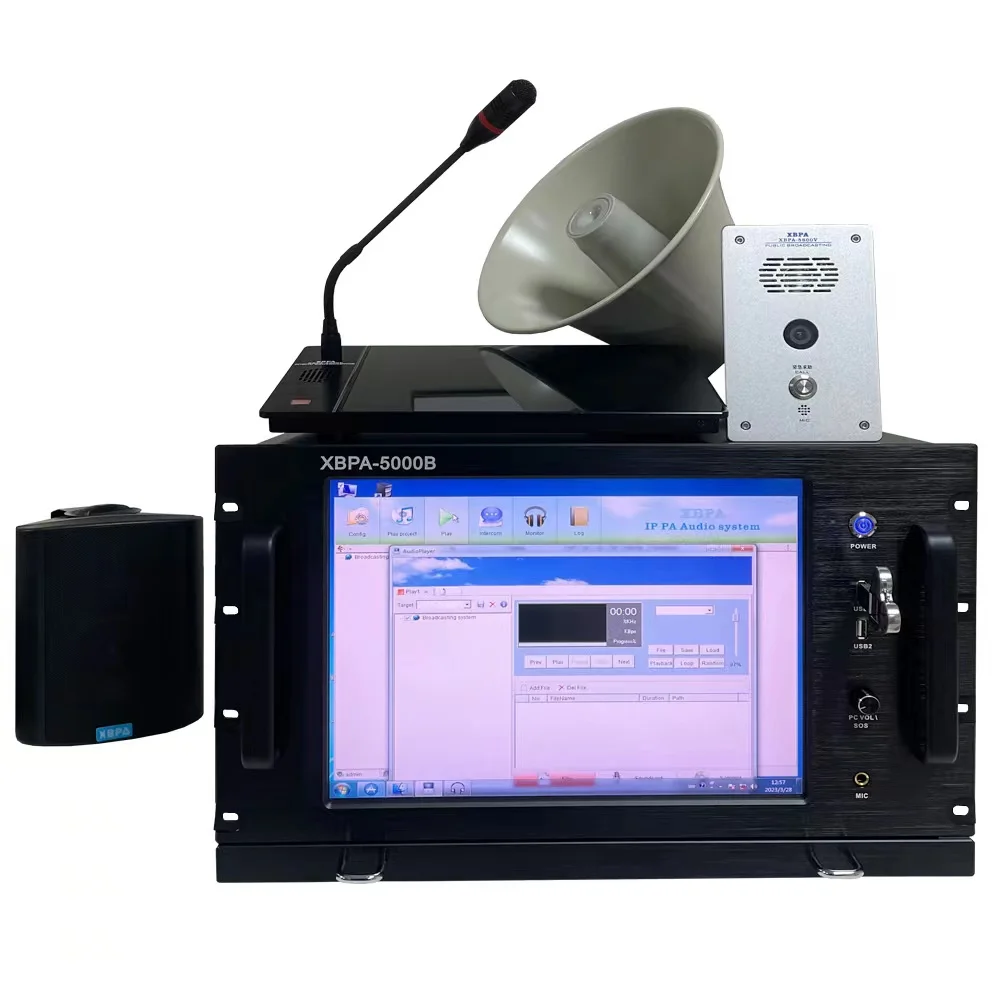 IP Network Management PA Audio System SIP/TCP/IP  POE 30 Watt Horn Speaker SIP Protocol Controller IP Speakers