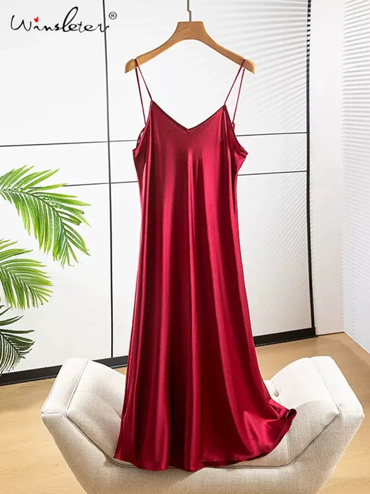 

Winsleter, 93%Natural Silk Elegant Dresses, Women Spaghetti Strap V Neck, Sexy Basic Commute Dress, 2024 Summer Autumn D469106QM