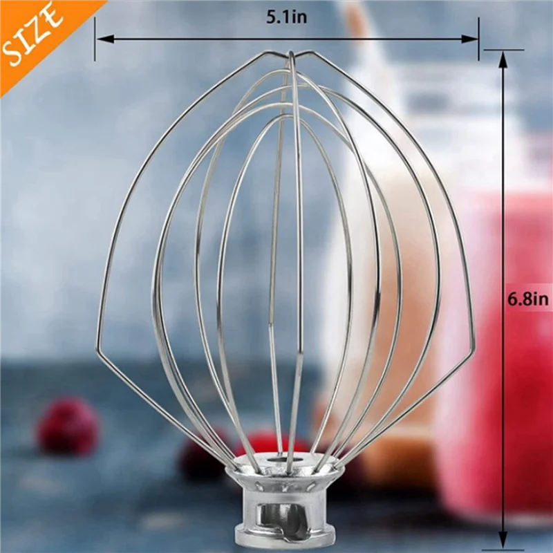 

BAAN-3X K5AWW Wire Whip Steel Wire Whisk Stainless Steel Egg Beater Mixer Mixing Head 5QT For American Kitchenaid