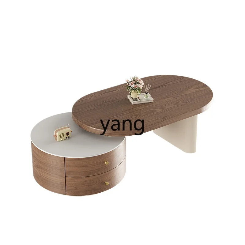 

LTT medieval cream wind round telescopic coffee table combination household living room modern simple tea table