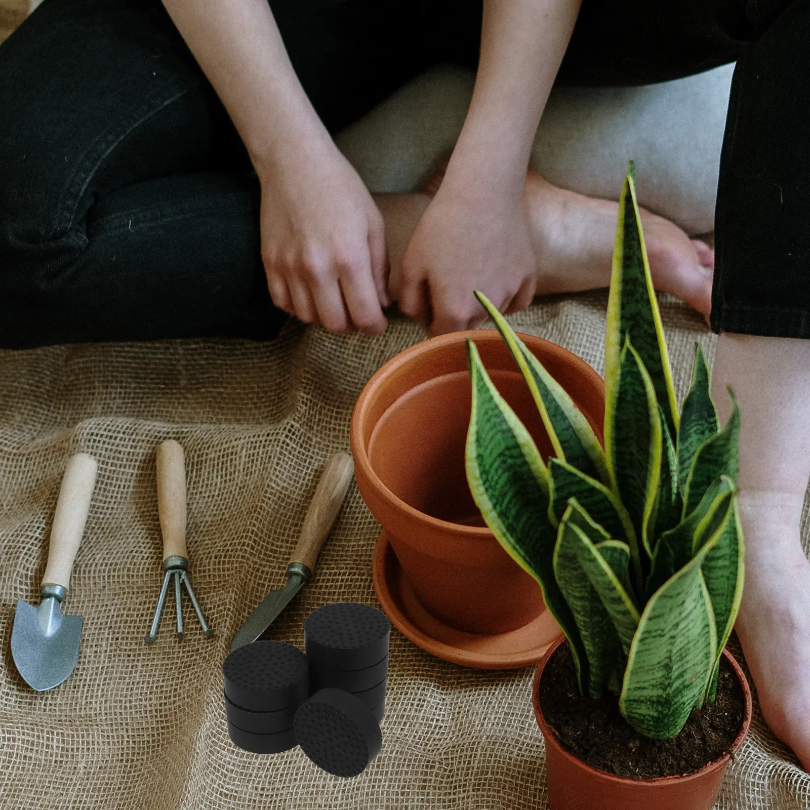 8Pcs Flowerpot Bottom Mat Non-Slip Rubber Drainage Pads for Planters Ceramic Pots Bonsai Succulents Breathable Soil Leak