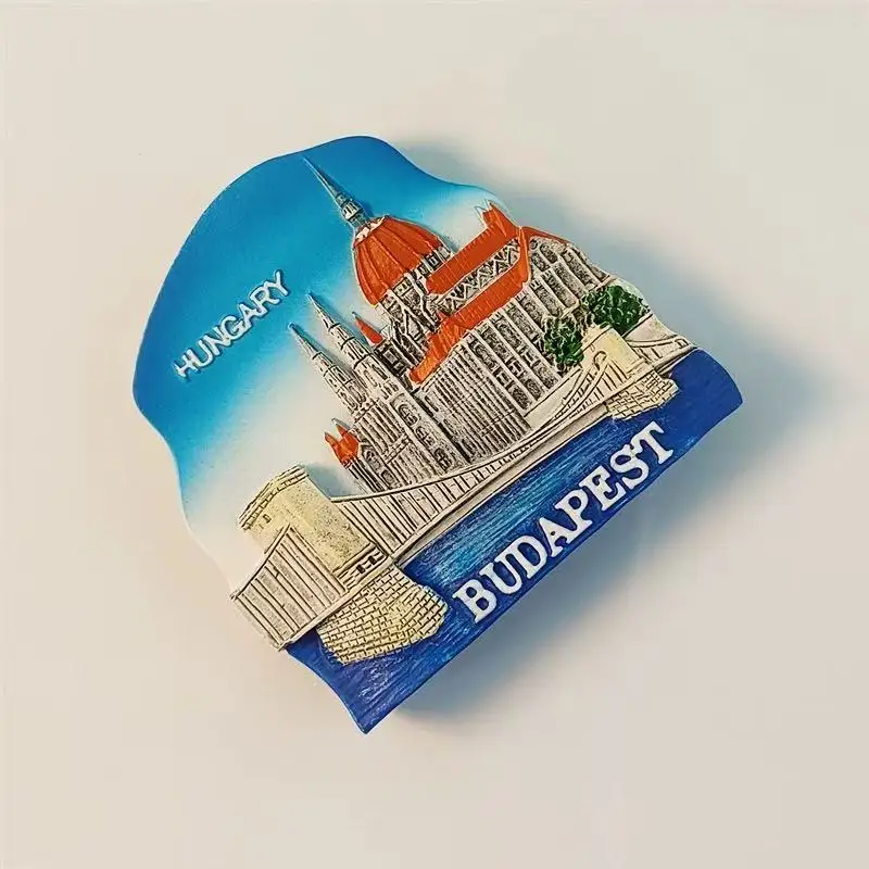 Budapest, Hungary Landmark Architecture Tourist Souvenir Creative Szczeci Chain Bridge Landscape Magnetic Refrigerator Sticker