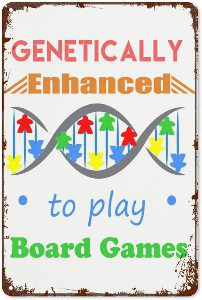 Vintage Tin Signs Genetically Enhanced to Play Board Games for Home and Outdoor Decor Retro Metal Wall Decor Art with Motiv sign