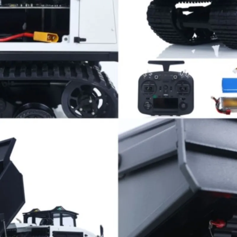 

Super Frog Upgraded T14R Panther RC Hydraulic Tracked Dumper 1/14 Remote Control Metal Tipper Truck Frsky X14 Radio Sound Light