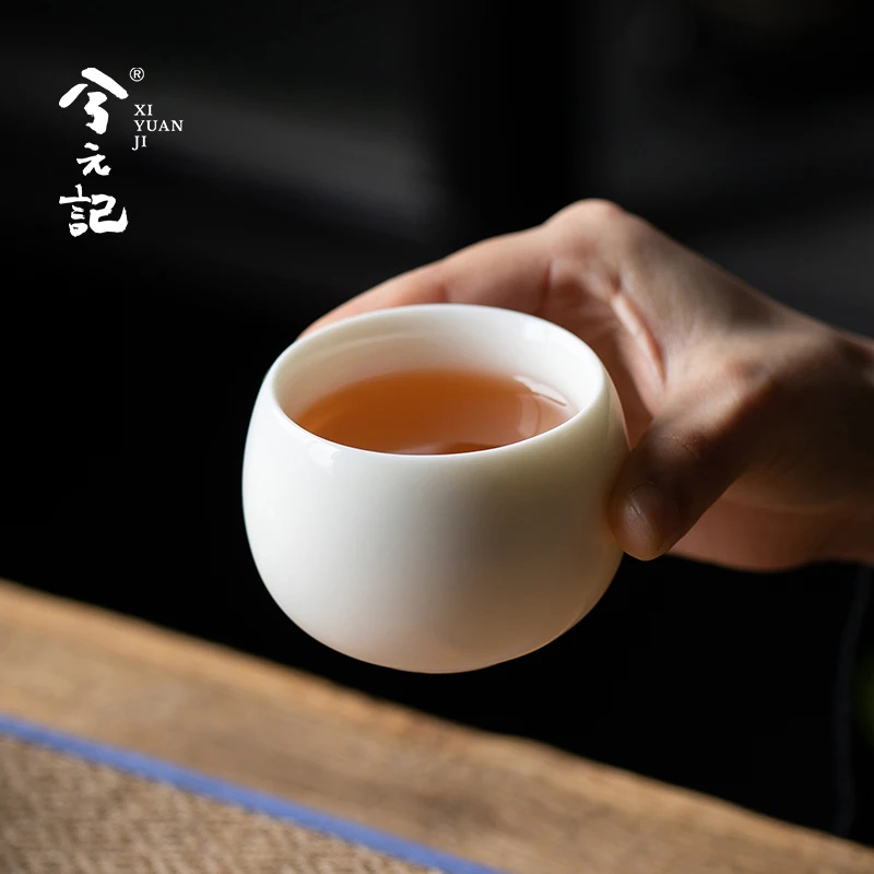 Mutton Fat Jade Zen Cup Ceramic Single High-End Personal Dedicated Tea Tasting