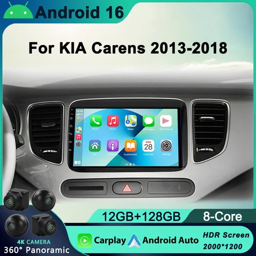 Imagen 1 del producto Android 16 para Kia Carens 2013 2014 2015 2016 2017 2018 Radio de coche reproductor de vídeo Multimedia navegación GPS Autoradio Audio Auto BT