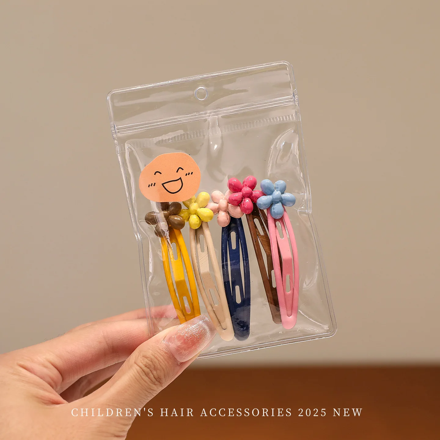 2026 New 5pcs/set Korean Heart Hair Clips For Girls Cute Floral Snap Clips No Hurt Hair Barretter Toddler Kids Accessories Gift