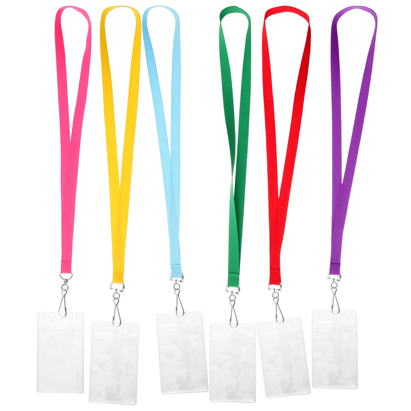 

6Pcs Waterproof Id Badge Holders Clear Transparent Card Protectors Slim Reusable Name Tag Sleeve Storage for Office School Work