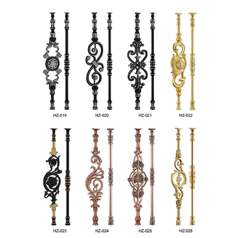 custom.High Quality Luxury Cast Aluminum Staircase Antique Guardrail Column Aluminum Decoration Aluminum Column Guardrail Decora