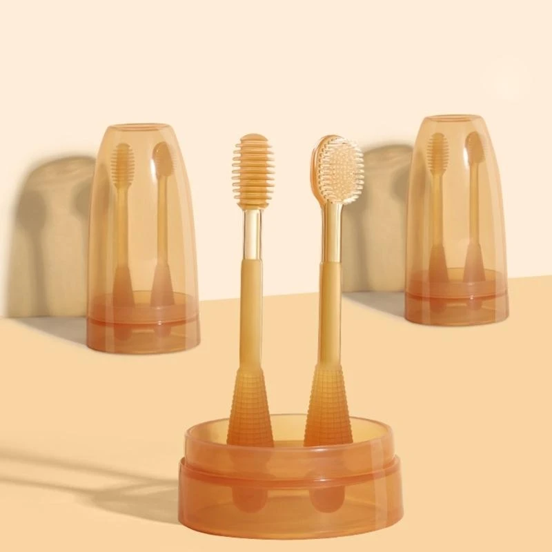 

J15U Toddlers First Toothbrush Infant Tongue Cleaner Anti-slip Teeth Massaging Brush