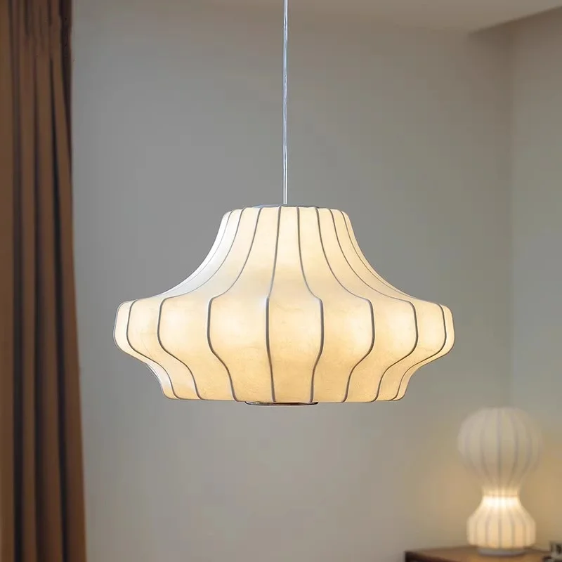 

Nordic Wabi Sabi Silk Pendant Lights Living Room Bedroom Bar Chandelier Indoor Lighting Lustre Home Decor Hanging Lamp Luminaire