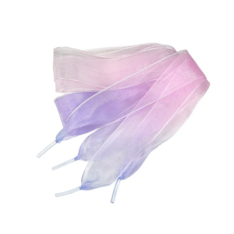 120 سنتيمتر طول 2.5 سنتيمتر واسعة قوس قزح الثلوج الشاش أربطة الحذاء مادة صديقة للبيئة مع حبل التدرج الوردي للأحذية الرياضية الكاجوال #5