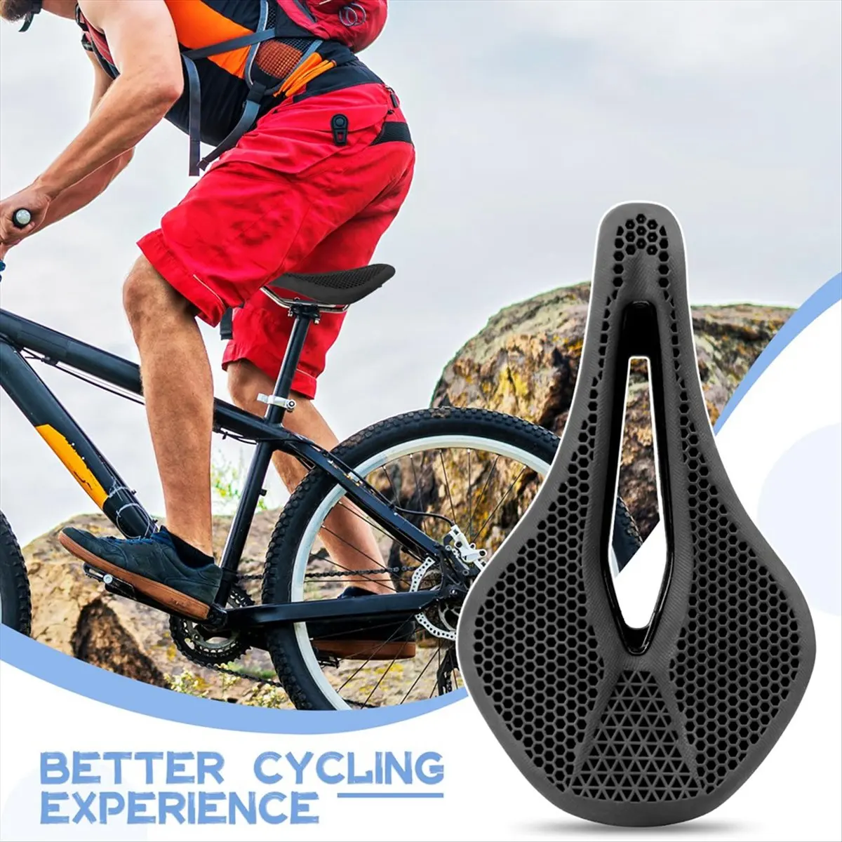 A67T NEW Honeycomb Bicycle Seat Cushions Bicycle Anti-Slip Mats Sports Bike Accessories Hollow Mountain Cushions