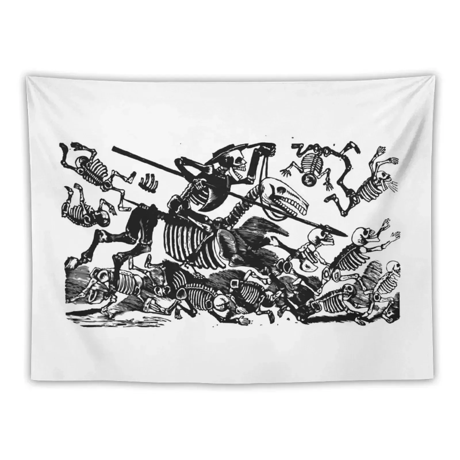 

La Calaveras de Don Quijote by Jose Posada Tapestry Room Aesthetic Funny Tapestry
