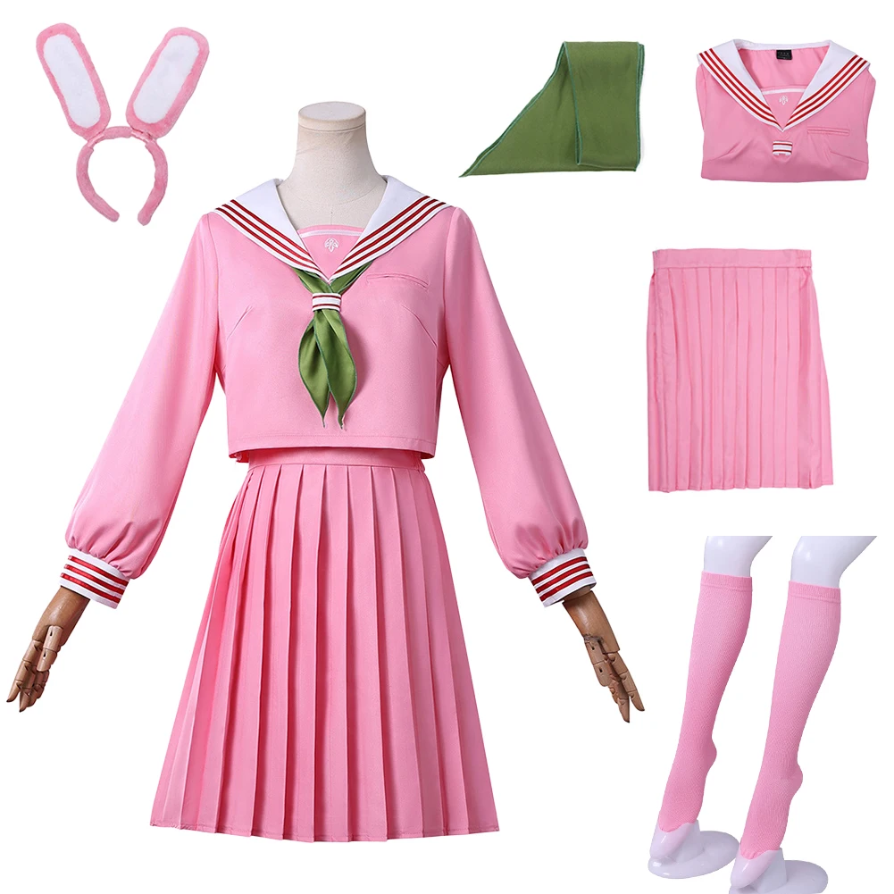 Game Silent Cosplay Hill Chiko Fukuwaka Costume Women Disguise Pink White Uniform Clothing Wigs Female Halloween Party Suits